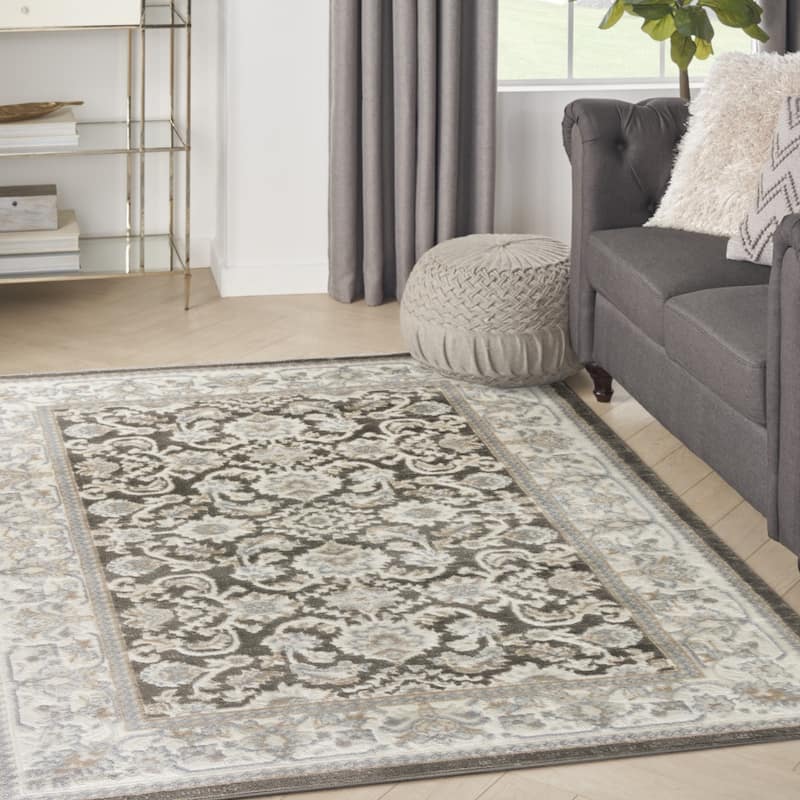 Distressed Floral Area Rug - 4' x 6'