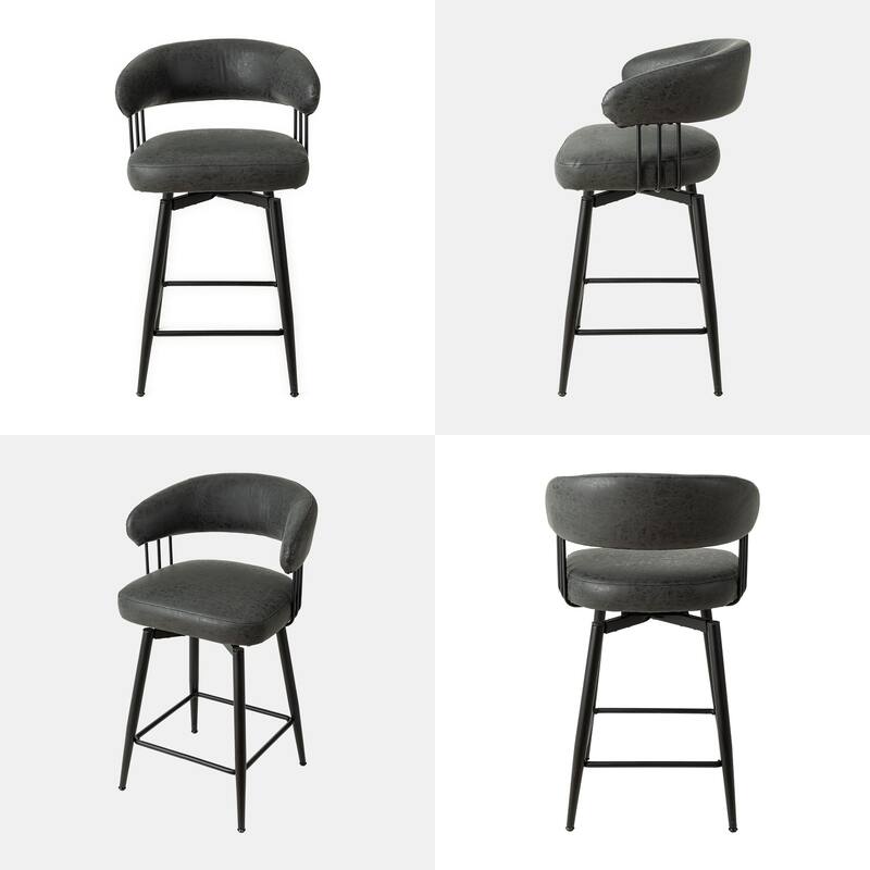 Glitzhome 26 or 31 Inches Modern Upholstered Swivel Counter Height Bar Stools