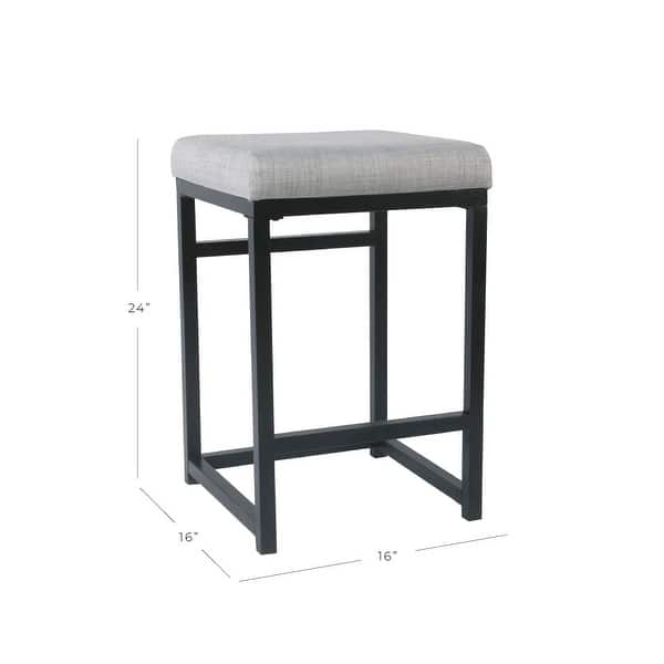 dimension image slide 1 of 2, HomePop Open Back Metal 24" Counter Stool - 24 inches - 24 inches