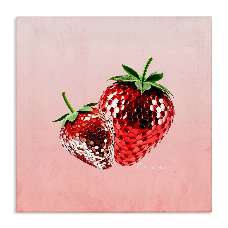 Stupell Disco Sequin Strawberries Canvas Wall Art Design By Kim Allen - 36 x 36