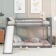 preview thumbnail 5 of 16, Modern & Clean Design Wood Bunk Bed with Slide and built-in Ladder, Superior Quality, Grey