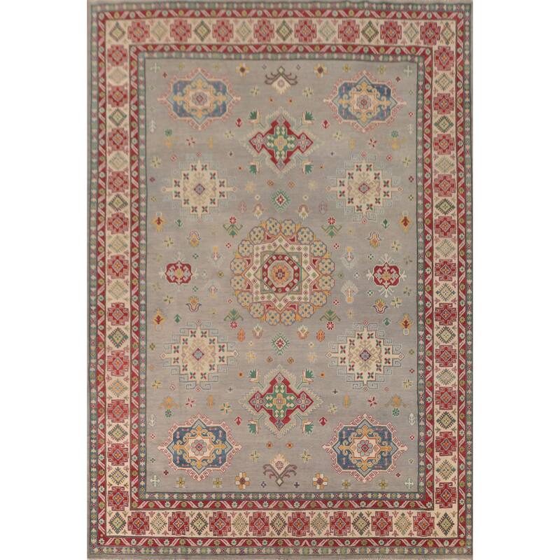 Traditional Kazak Area Rug Hand-Knotted Wool Carpet - 9'10" x 13'1"