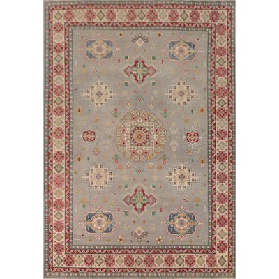 Traditional Kazak Area Rug Hand-Knotted Wool Carpet - 9'10" x 13'1"