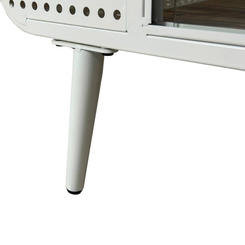 55" Modern Spacious Cat House with Tempered Glass for Living Room and More