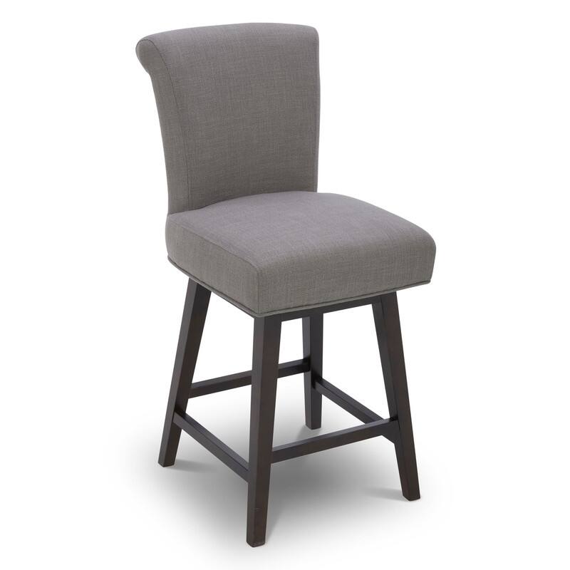Spruce & Spring Noah Modern Upholstered Counter Height Swivel Barstool Single - Flint Grey