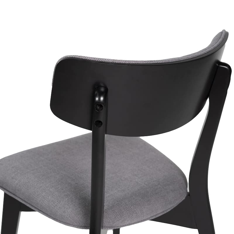 Chazz Mid-Century Modern Upholstered Rubberwood Dining Chairs (Set of 2) by Christopher Knight Home