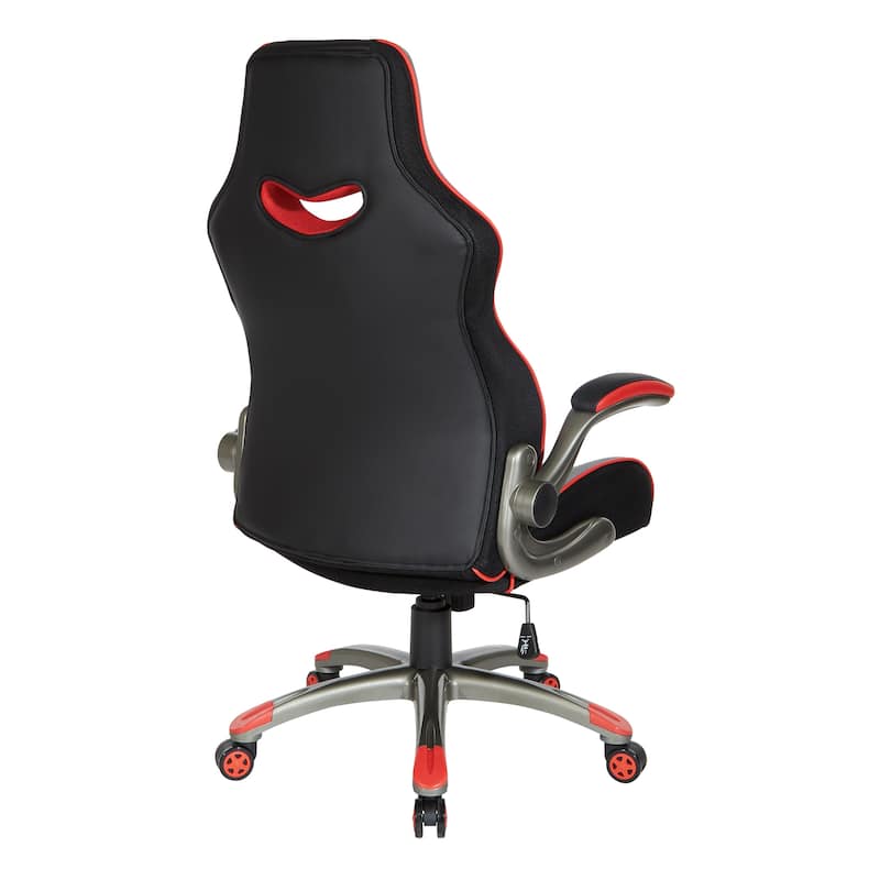 Uplink Gaming Chair in Faux Leather with Red Accents