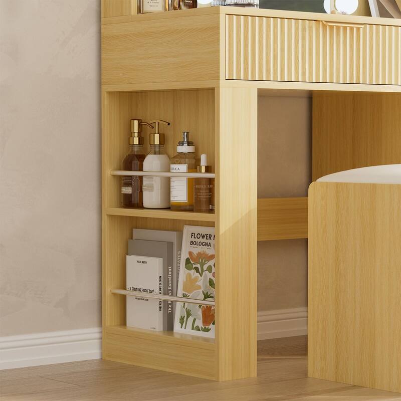 Meyreso Vanity Set With Lighted Mirror