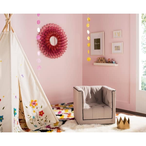slide 2 of 12, SAFAVIEH Kids Little Decorator Taupe and Black Childrens Club Chair - 0 0 - Taupe