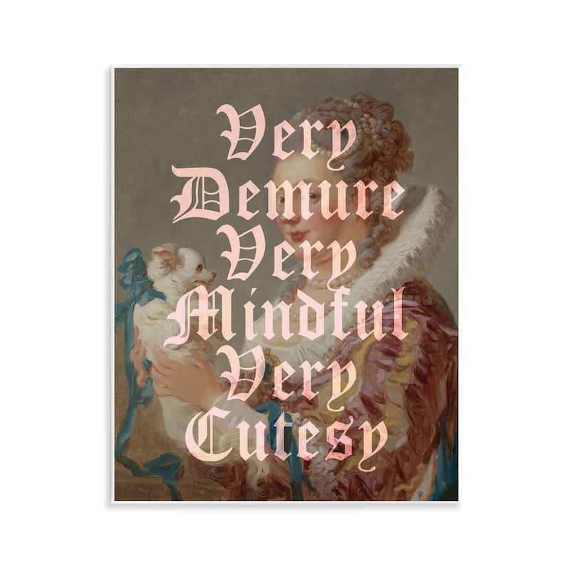 Stupell Vintage Demure & Mindful Wall Plaque Art Design By Lil' Rue - 11 x 14