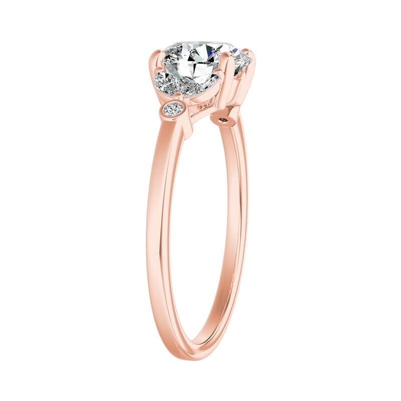 Auriya 14k Gold 1 1/2ctw Vintage Floral Moissanite and Diamond Engagement Ring 1/4ctw