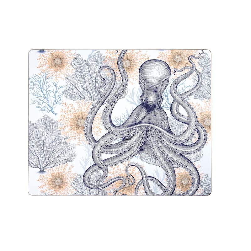 Ochre Octopus Hardboard Placemat Set of 6 - Set of 6