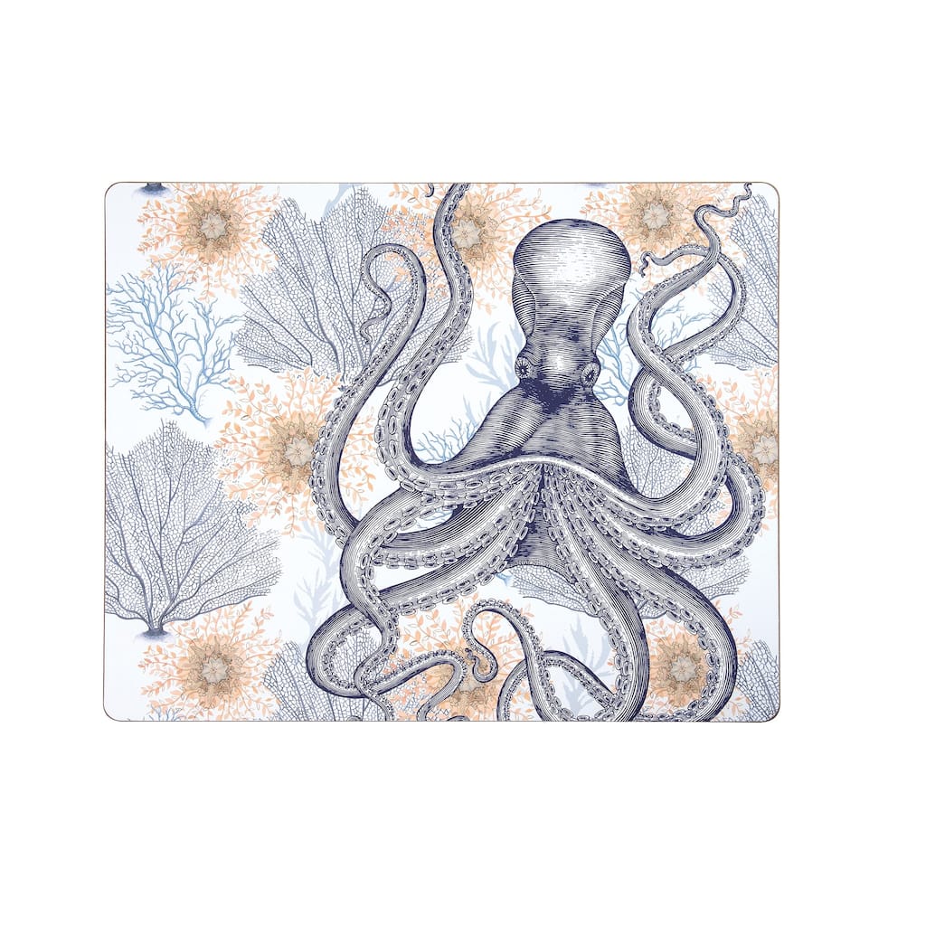 Ochre Octopus Hardboard Placemat Set of 6 - Set of 6
