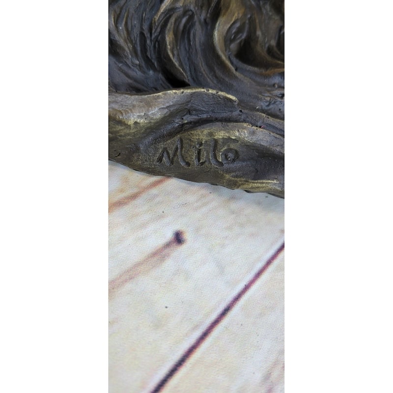 Wall Mounted Hanging Wolf Head Bust Bronze Sculpture Decor Signed Original Art