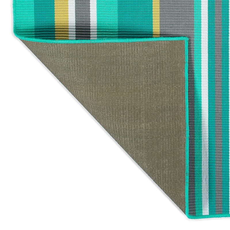 Voavah Teal Hand-Made Flatweave Indoor/Outdoor Area Rug