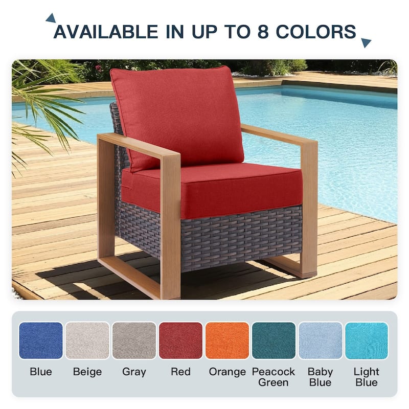 Pocassy 22"x24"x6" Inch Thick Cushions Pillows Indoor Outdoor Cushion 4 Set
