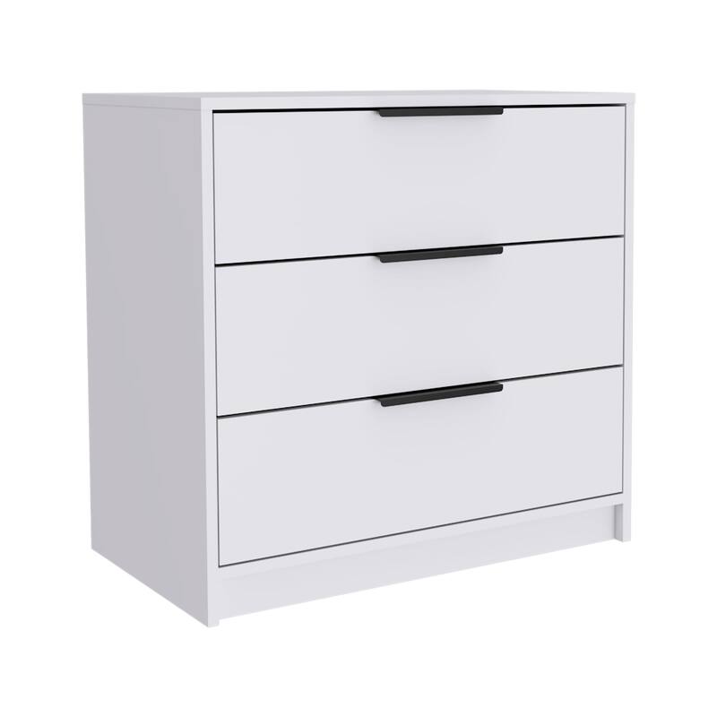 TUHOME Kaia 27-inch Wide Contemporary 3 Drawer Dresser - Antique White