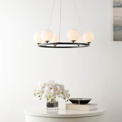 SAFAVIEH Lighting Pomona Chandelier - 25" W x 25" D x 13-85" H