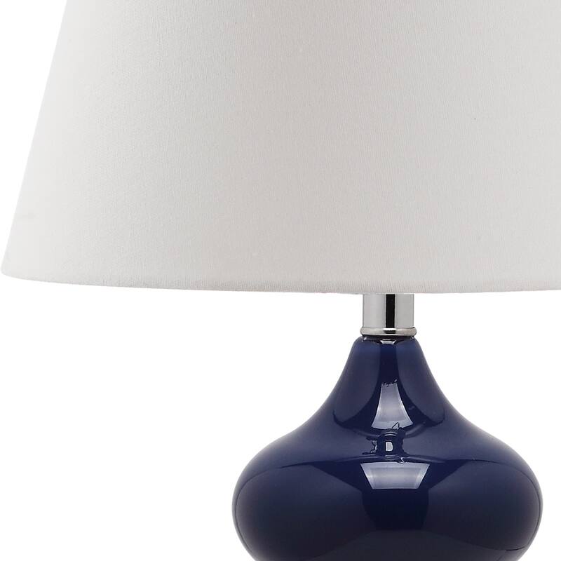 SAFAVIEH Lighting 24-inch Eva Double Gourd Glass Navy Table Lamp (Set of 2) - 14"x14"x24"