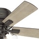 preview thumbnail 11 of 15, Hunter 42" Crestfield Low Profile Ceiling Fan with 3-Light LED Light Kit and Pull Chain - Casual, Farmhouse, Rustic