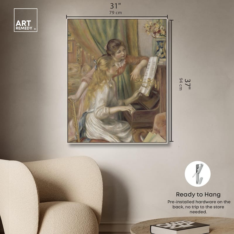 Young Girls at the Piano Canvas by Art Remedy