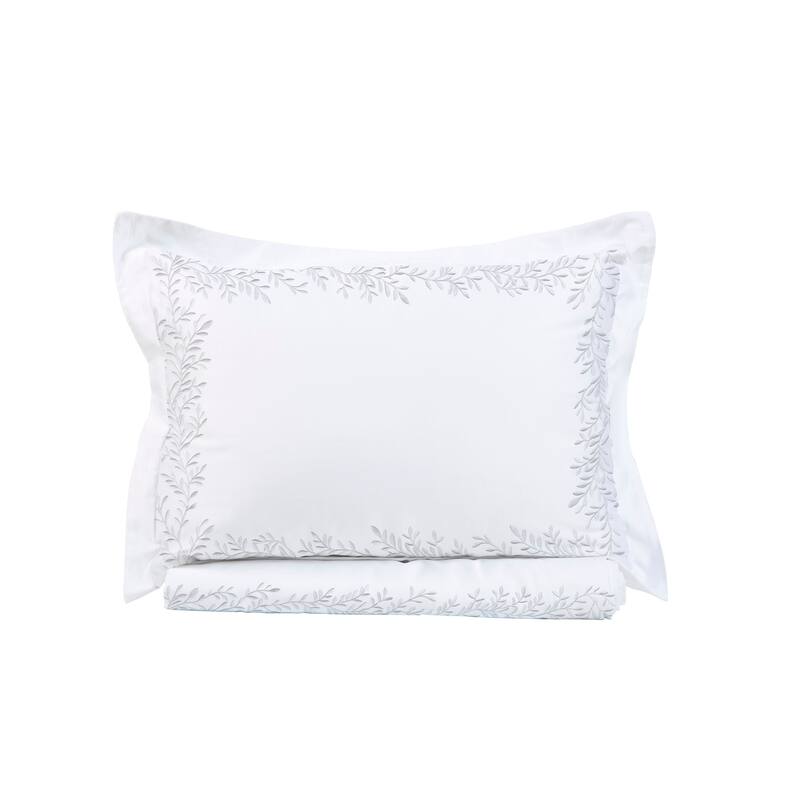 Home Sweet Home Collection 600TC Cotton Floral Embroidery Duvet Set - 3 Color