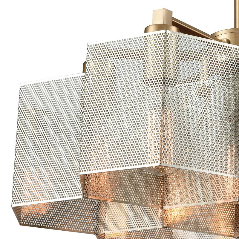 Compartir 20-inch Wide 7-Light Chandelier in Polished Nickel - 20in W x 20in D x 9in H - 20in W x 20in D x 9in H - Polished Nickel