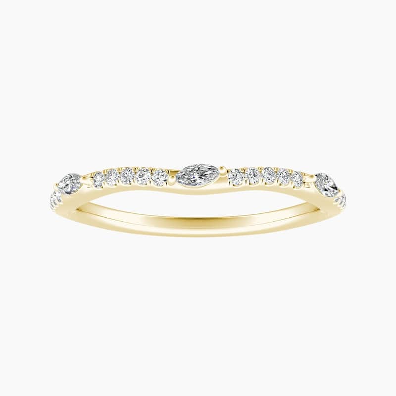 Auriya 14k Gold Lab Grown Twisted Diamond Vine Marquise Contour Ring 0.16 ct. tw. (F-G, VS) - 8 - Yellow