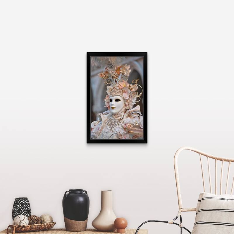 "Venetian Carnival Masks" Black Framed Print - 20 x 30