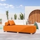 preview thumbnail 9 of 9, Jaxx Alvy Outdoor Sun Lounger - Luxurious Sunbed with Wood Feet Sunbrella