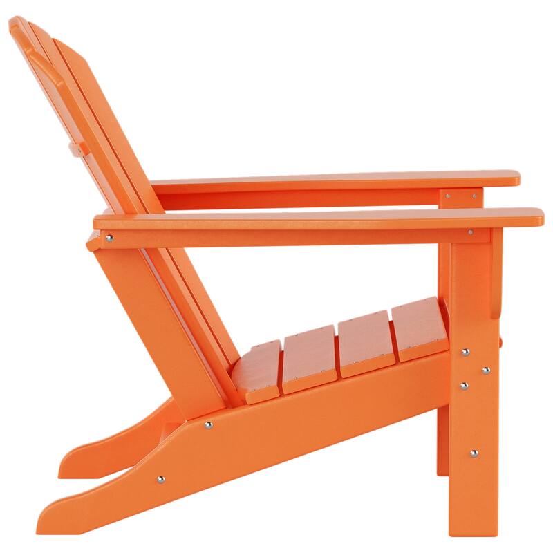 Altura Outdoor Eco-Friendly All Weather Adirondack Chair with Ottoman and Side Table (5-Piece Conversation Set)