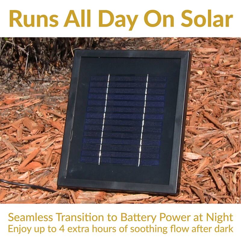 Sunnydaze Two Tier Solar-on-Demand Fountain, 35 Inch Tall - 35-Inch
