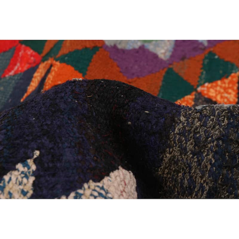ECARPETGALLERY Flat-Weave Ankara Dark Navy Wool Kilim - 5'7 x 12'9