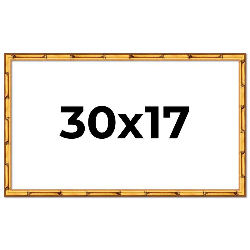 30x17 Frame Gold Bamboo Picture Frame Modern Photo Frame Includes UV Acrylic Shatter Guard Front Acid Free Foam Backing Board