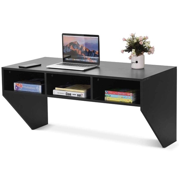 Shop Costway Wall Mounted Floating Computer Table Sturdy ...