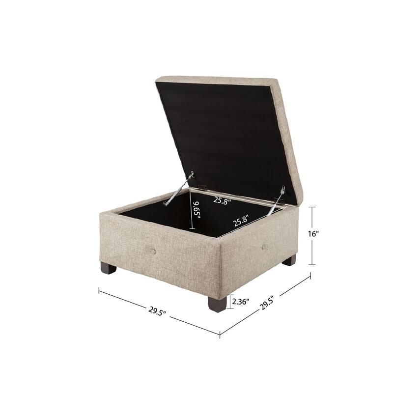 Madison Park Lucas Soft Close Storage Ottoman
