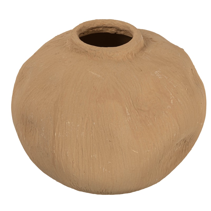 Pinched Terracotta Vase - Taupe