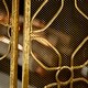 preview thumbnail 2 of 15, Gold Tin Contemporary Wood Fireplace Screen Pattern 31 x 53 x 1