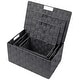 preview thumbnail 1 of 9, Storage Box Woven Basket Bin Container Tote Cube Organizer Set Stackable Shelf Organizer Built-in Carry Handles (3-Piece)