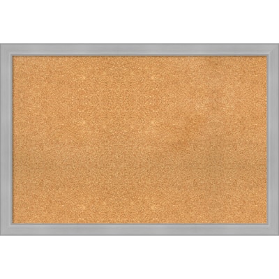 Vista Brushed Nickel Narrow Framed Cork Bulletin Memo Board