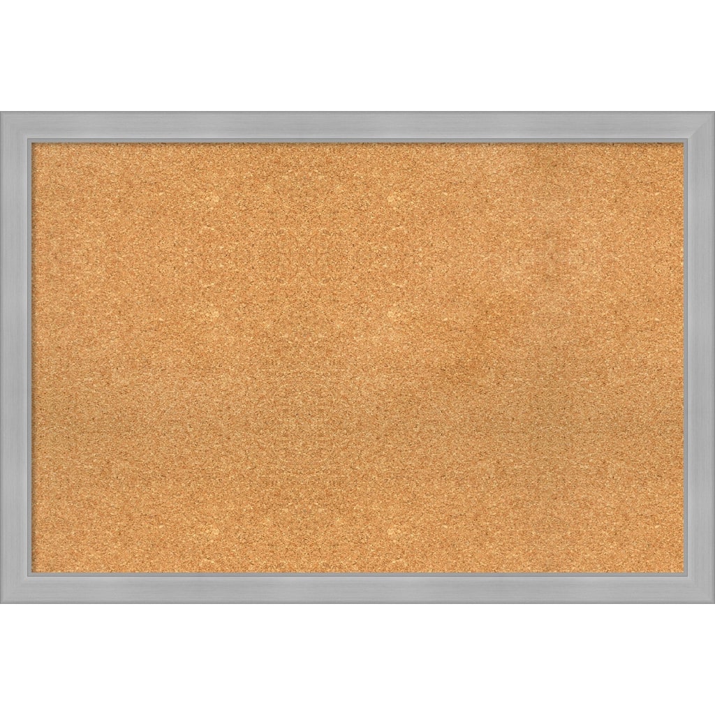 Vista Brushed Nickel Narrow Framed Cork Bulletin Memo Board