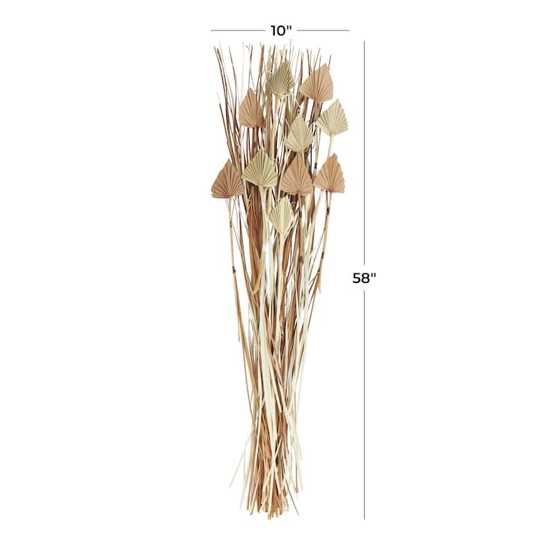 Dried Plant Palm Leaf Tall Home Decor Natural Foliage with Grass - Brown - Roche River Decor