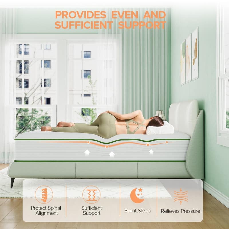 SweDrea 12 in. Plush Gel Memory Foam Innerspring Hybrid Mattress with CertiPUR-US, SGS and OEKO-TEX