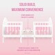preview thumbnail 5 of 5, Evolur JPMA & Greenguard Gold Certified Barbie Rose 3-in-1 Portable Toddler Bed in White and Pink - White & Pink