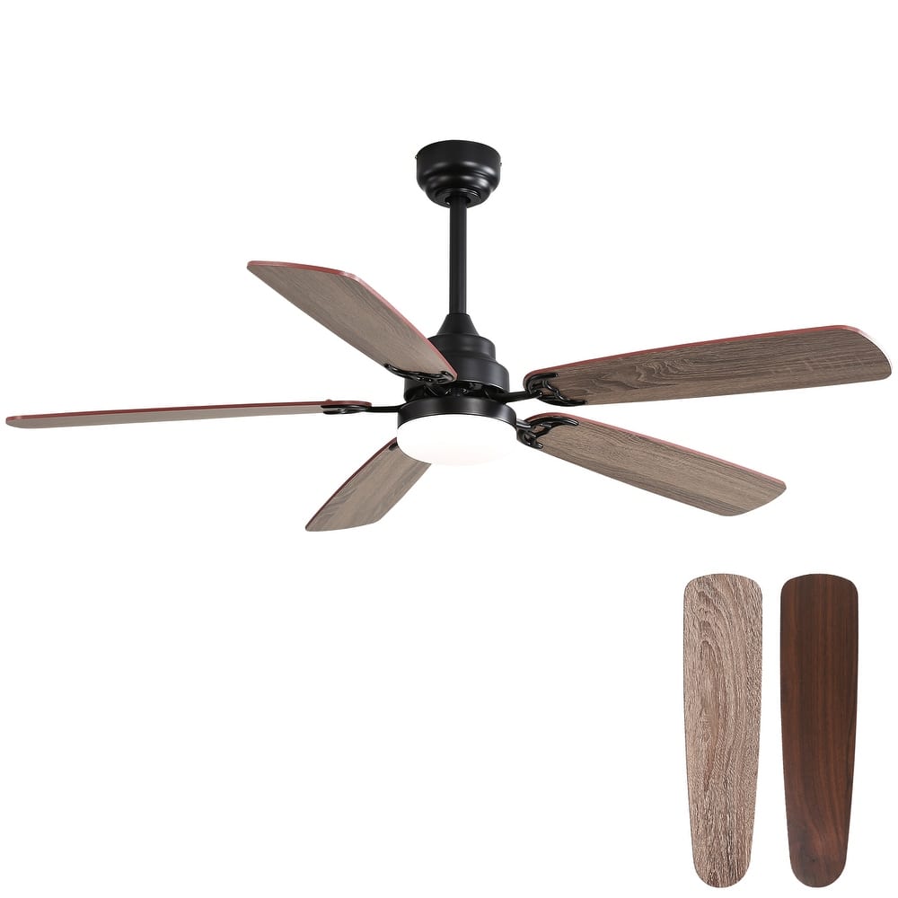 52 inch Integrated LED Ceiling Fan with Light and Remote, Flush Mount and Downrd Mount - 52 inch