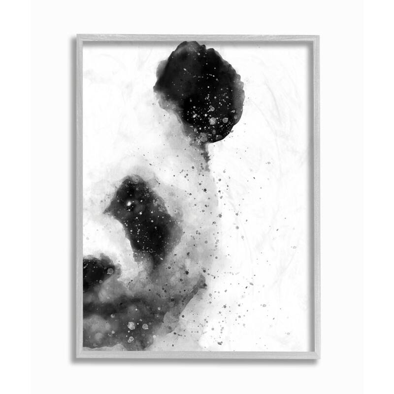 Stupell Watercolor Panda Beer Face Abstract Black White Animal Framed Giclee Art Design By Brandon Wong