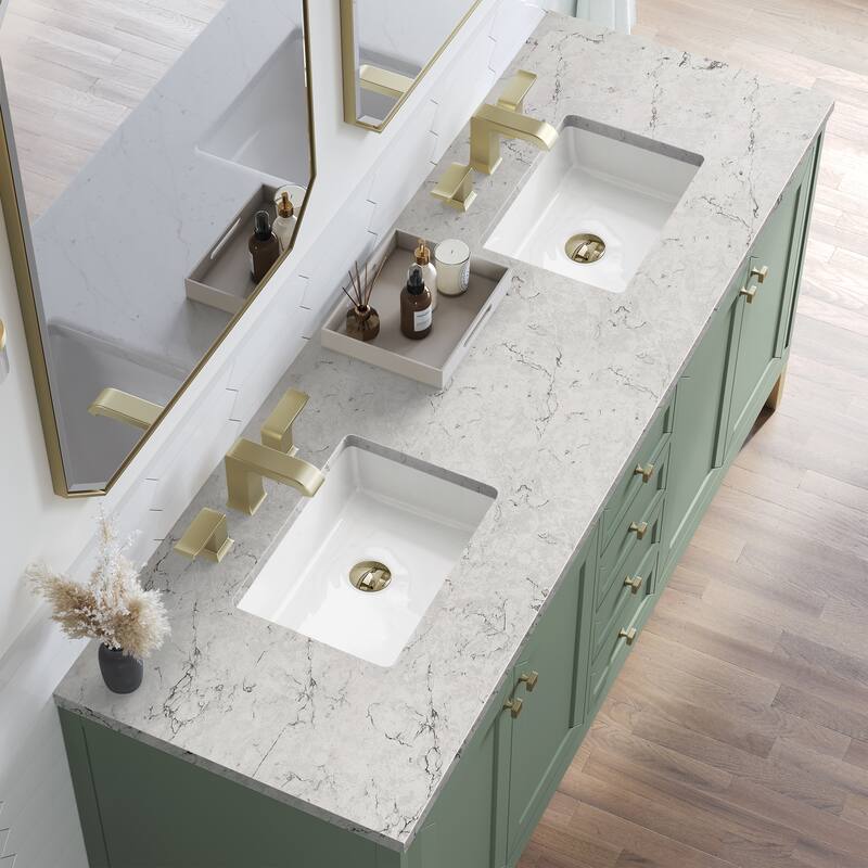 Chicago 72" Double Vanity, Smokey Celadon, w/FreePower Wireless Charger