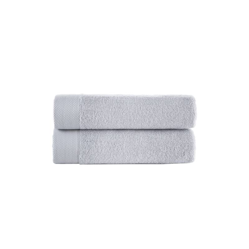 Brooks Brothers Solid Signature 2 pcs Bath Towels - Silver