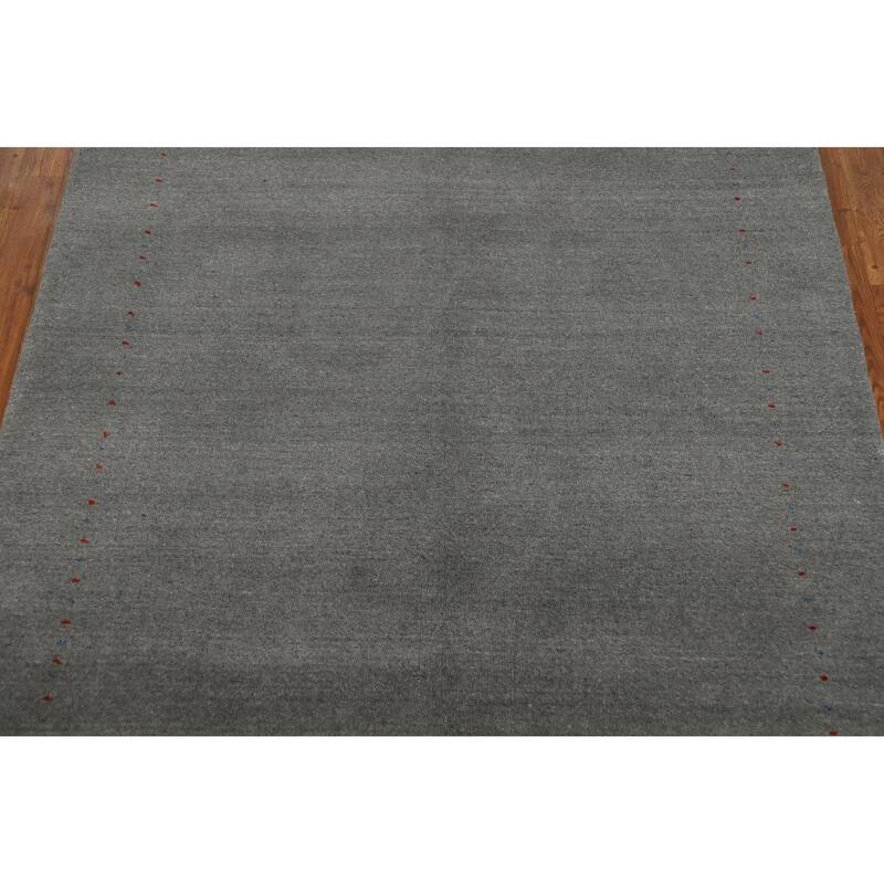 Tribal Gray Gabbeh Indian Area Rug Handmade Wool Carpet - 4'9" x 7'10"