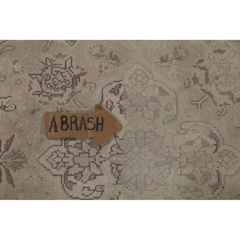 Beige Tabriz Persian Vintage Rug Handmade Traditional Wool Carpet - 6'8"x 10'2"
